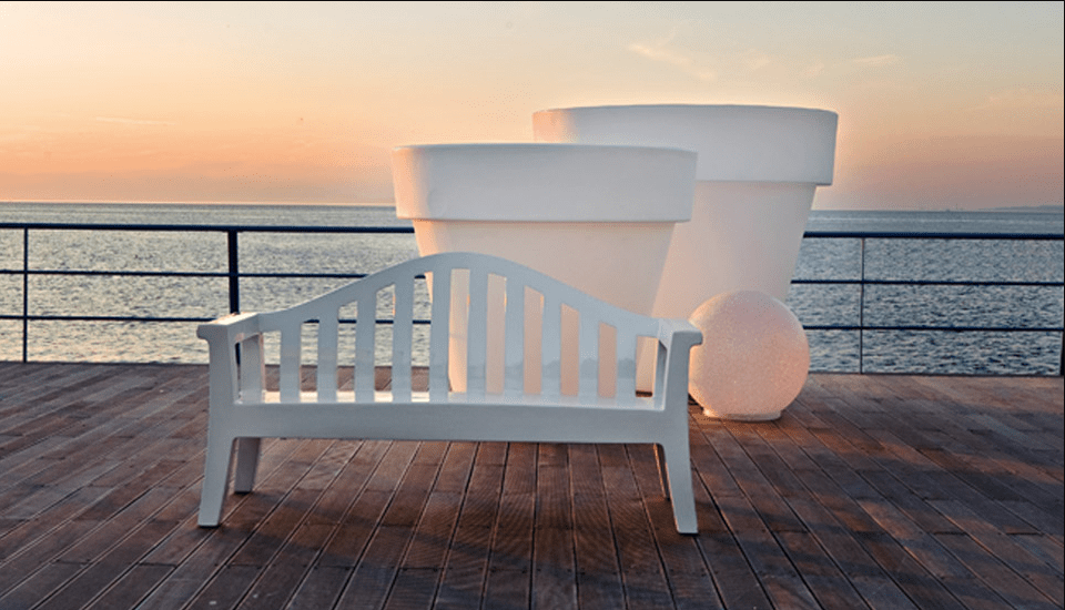 Giulietta Outdoor Bench by Serralunga Furniture Benches